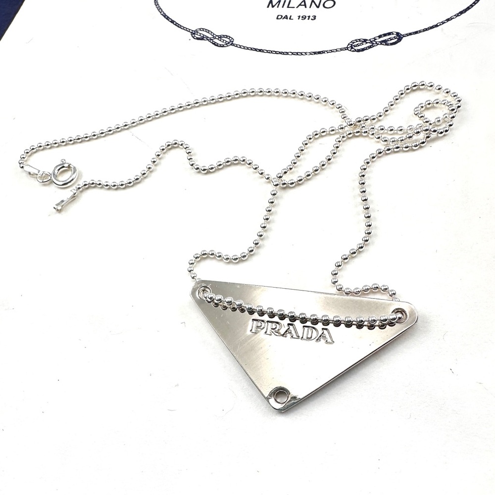 Prada Pink Triangle Necklace - Picture 3 of 13